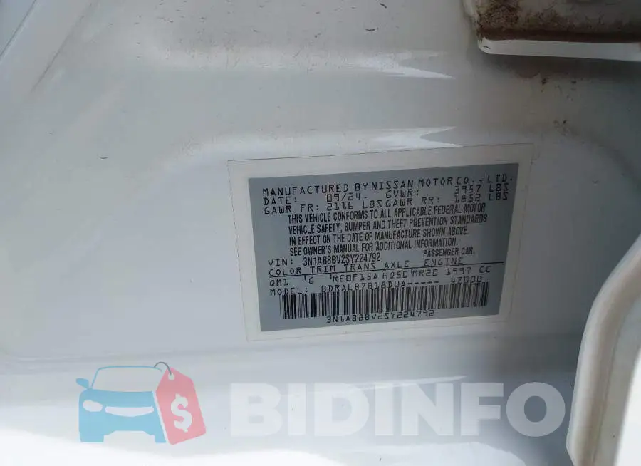 3N1AB8BV2SY224792 Photo# 9