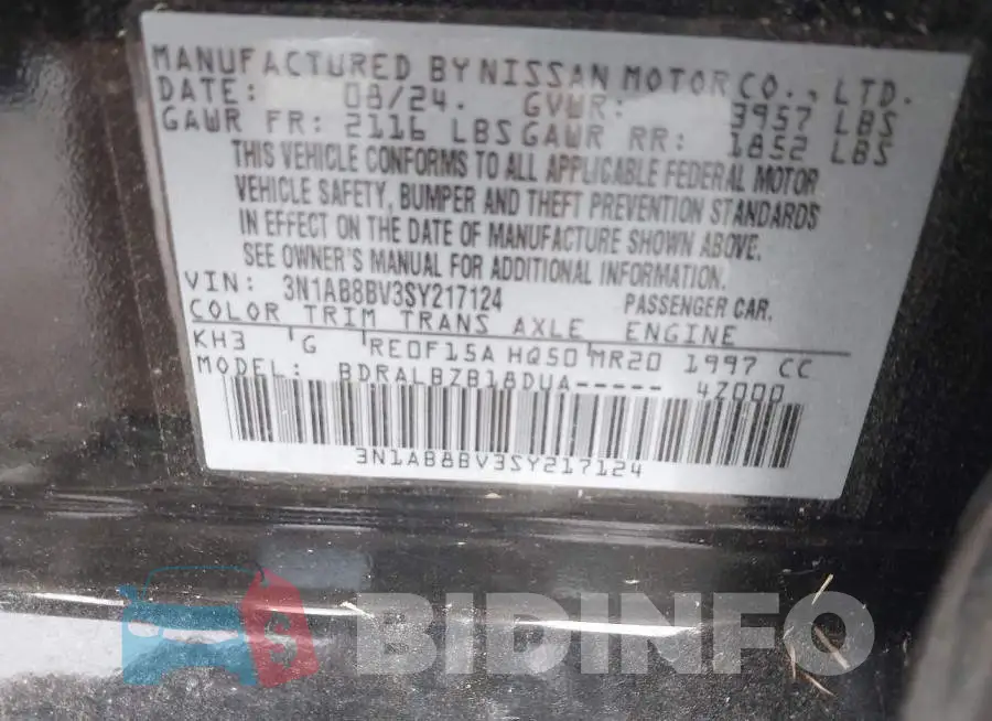 3N1AB8BV3SY217124 Photo# 9