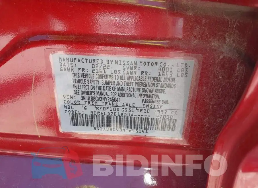 3N1AB8CV3NY245041 Photo# 9