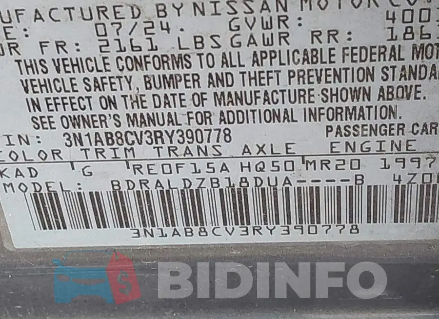 3N1AB8CV3RY390778 Photo# 9