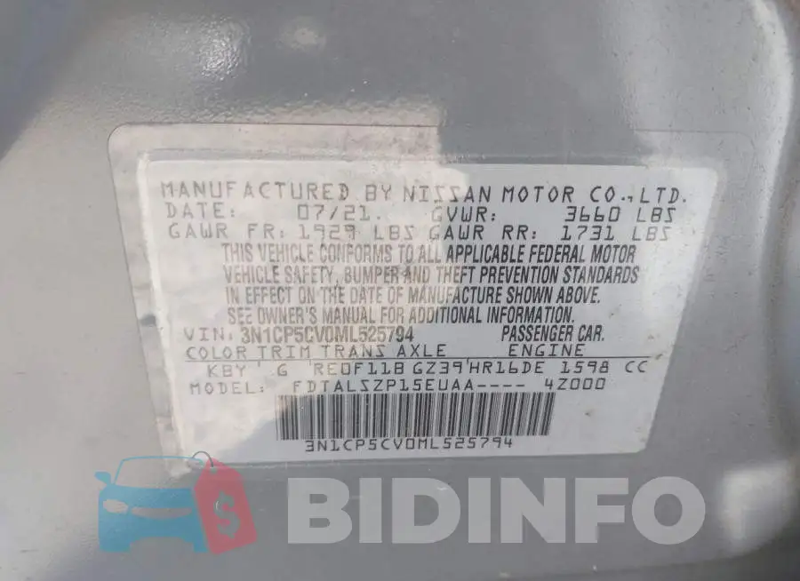 3N1CP5CV0ML525794 Photo# 9