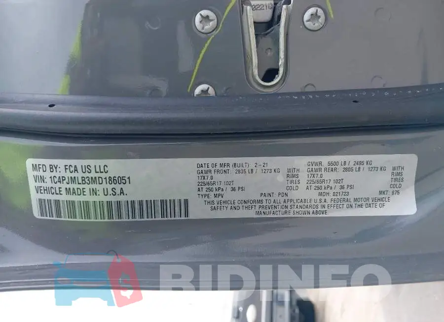 1C4PJMLB3MD186051 Photo# 9
