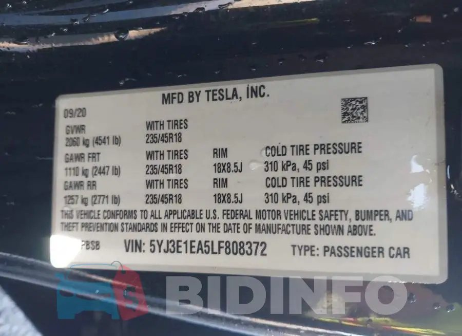 5YJ3E1EA5LF808372 Photo# 9