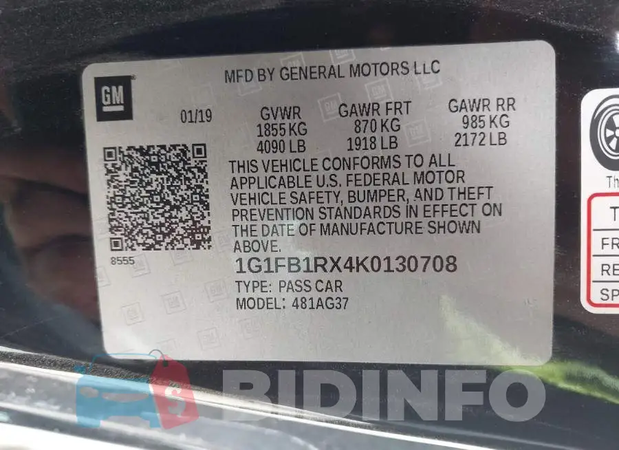 1G1FB1RX4K0130708 Photo# 9
