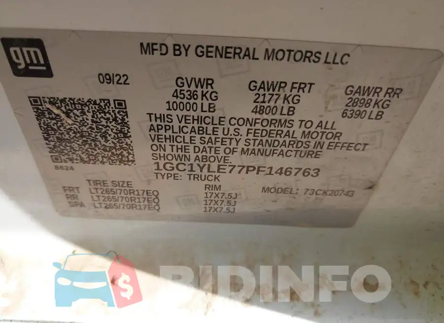 1GC1YLE77PF146763 Photo# 9