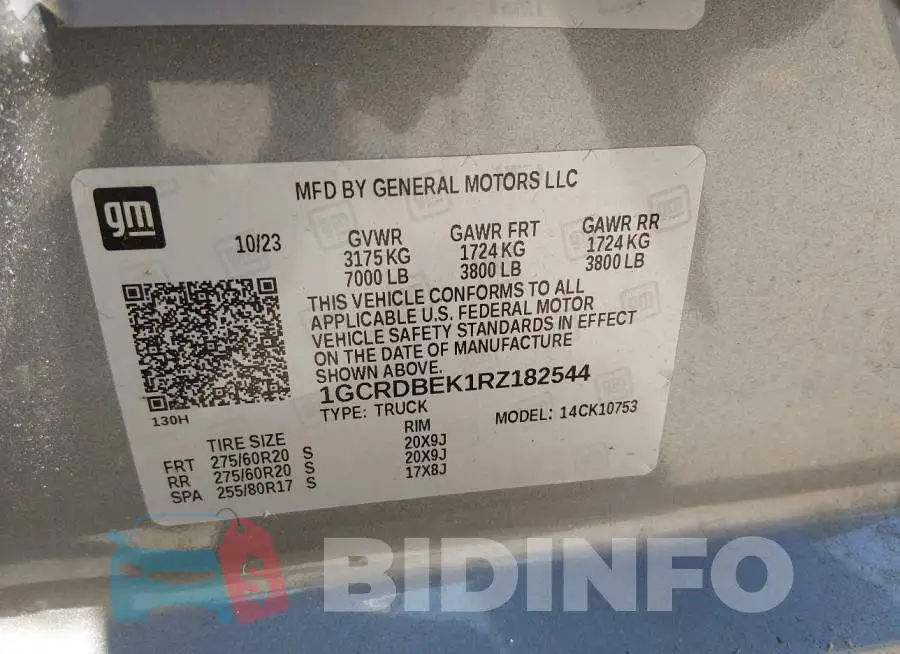1GCRDBEK1RZ182544 Photo# 9