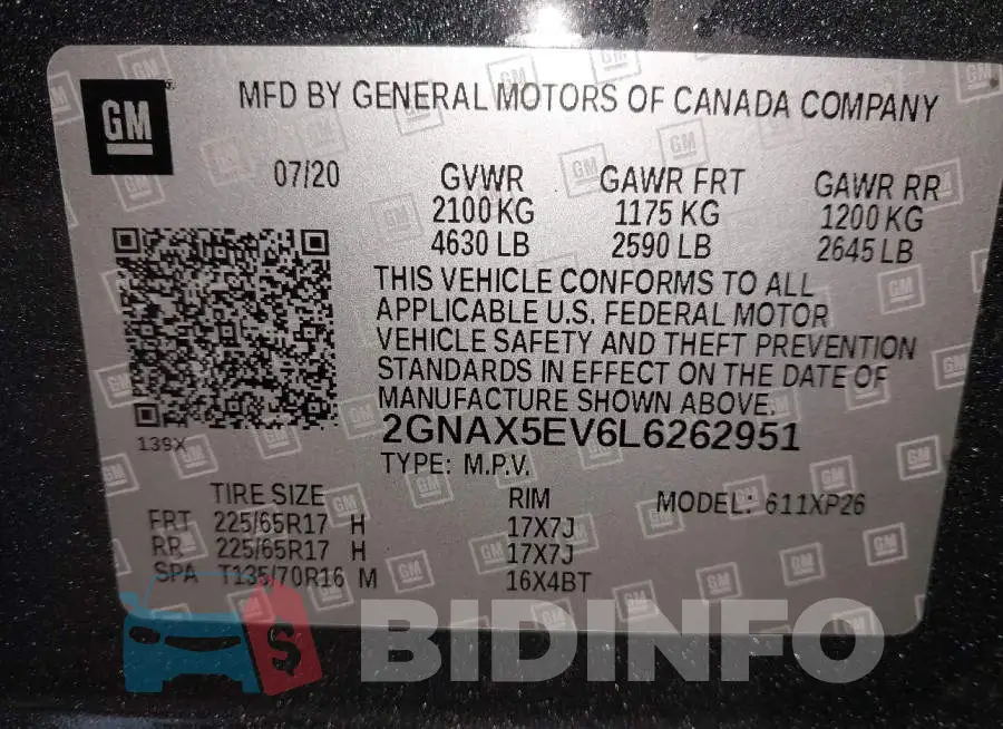 2GNAX5EV6L6262951 Photo# 9