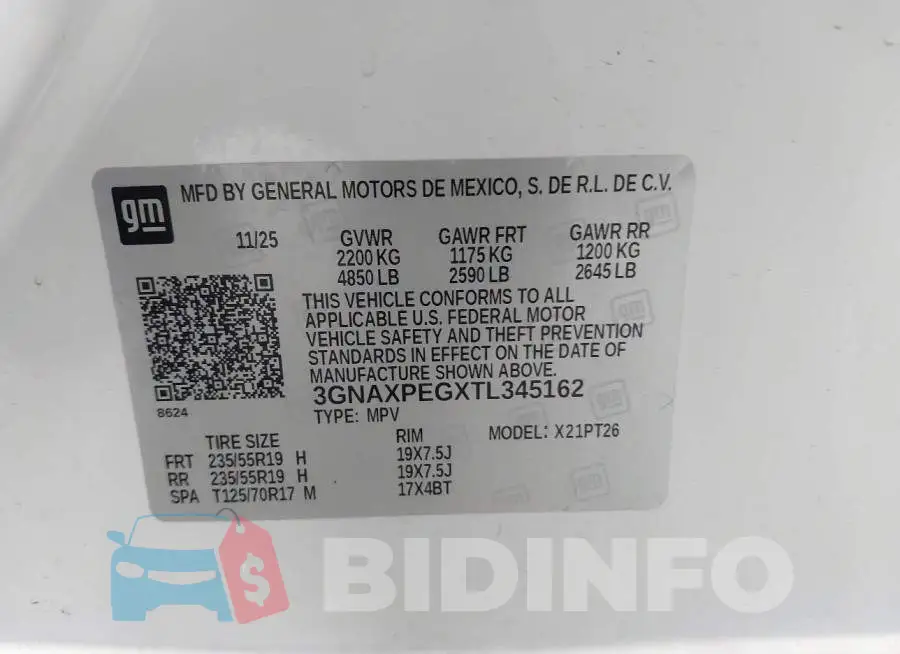 3GNAXPEGXTL345162 Photo# 9
