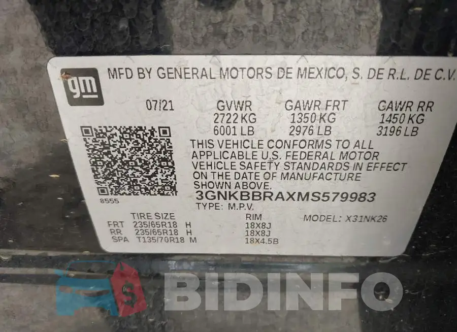 3GNKBBRAXMS579983 Photo# 9