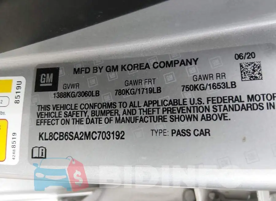 KL8CB6SA2MC703192 Photo# 9
