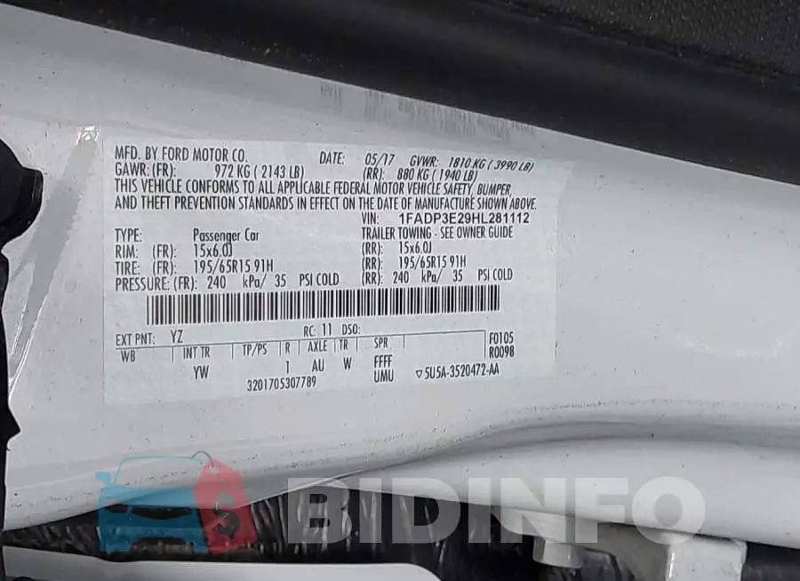1FADP3E29HL281112 Photo# 9