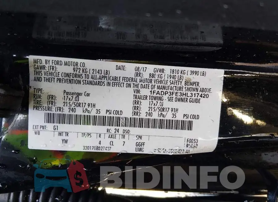 1FADP3FE3HL317420 Photo# 9