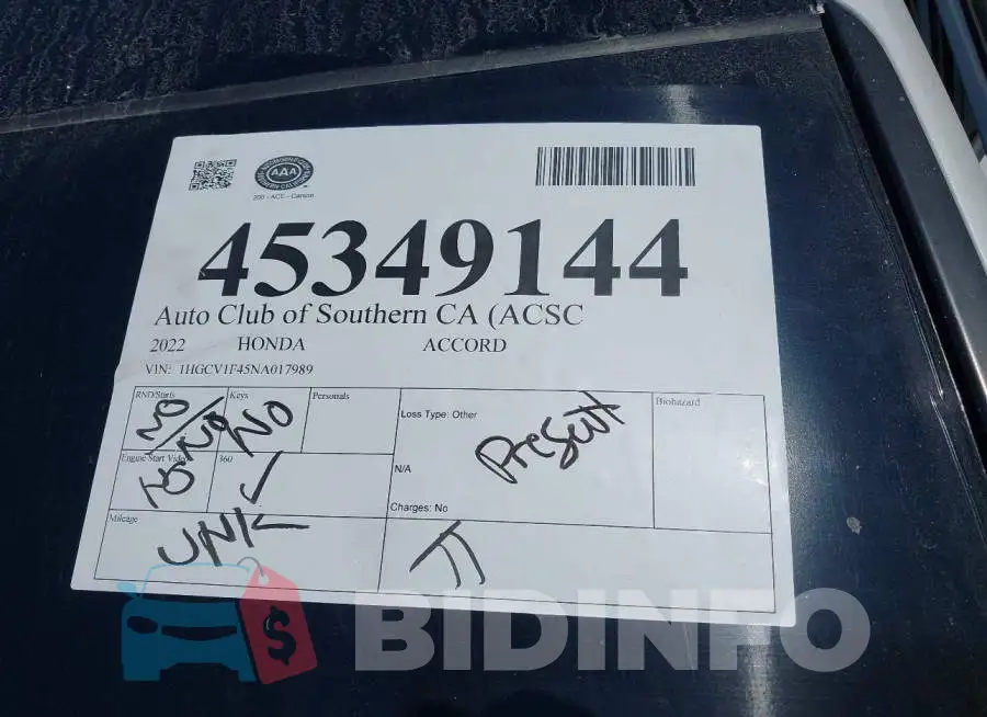 1HGCV1F45NA017989 Photo# 11