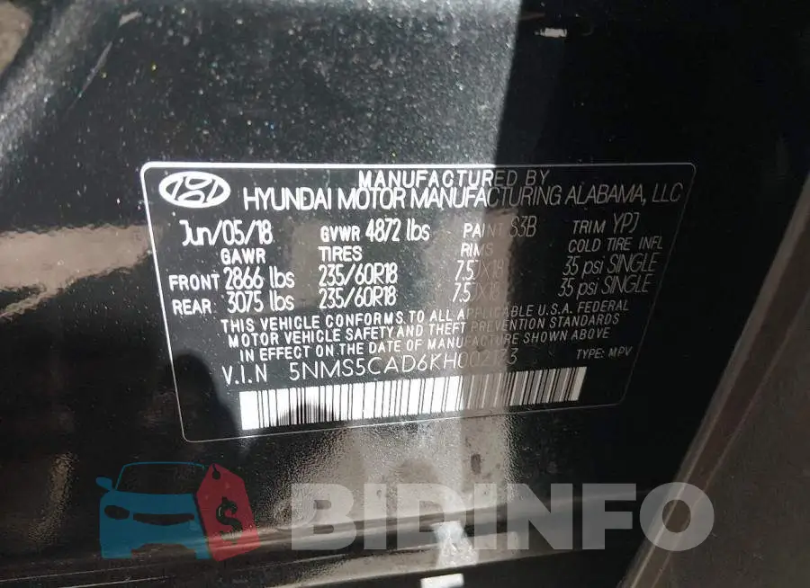 5NMS5CAD6KH002173 Photo# 9