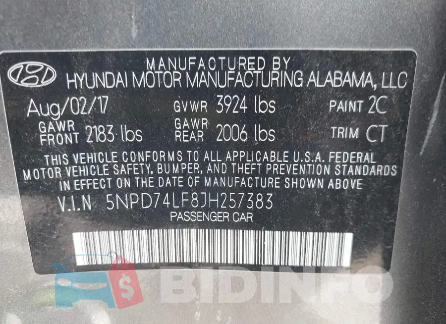 5NPD74LF8JH257383 Photo# 9