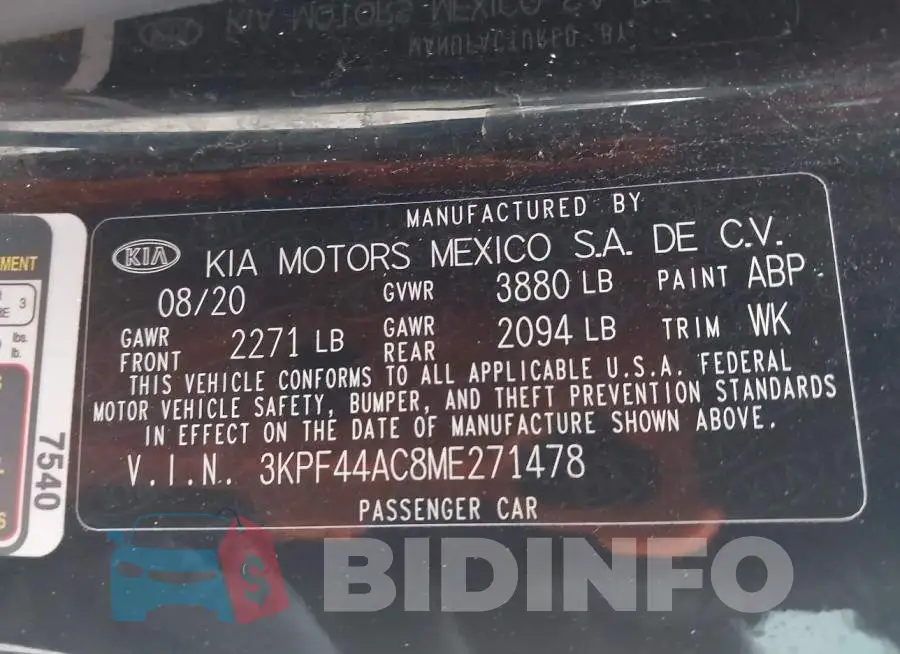 3KPF44AC8ME271478 Photo# 9