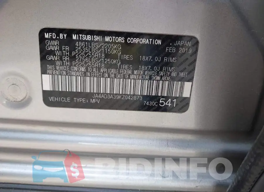 JA4AD3A39KZ042873 Photo# 9