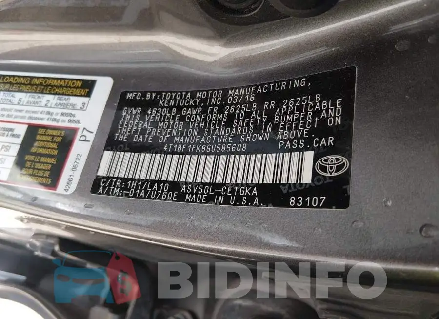 4T1BF1FK8GU585608 Photo# 9