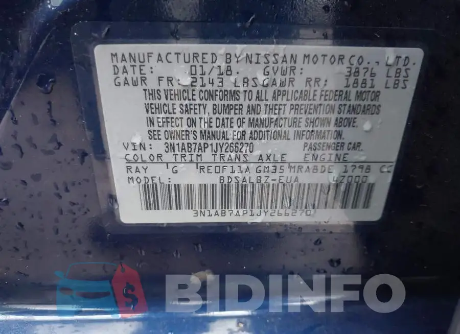 3N1AB7AP1JY266270 Photo# 9