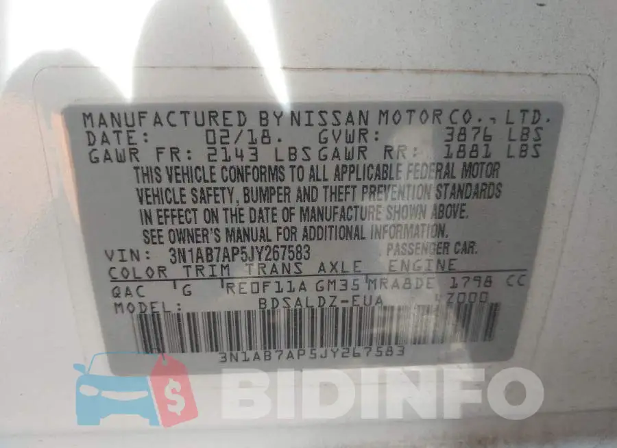 3N1AB7AP5JY267583 Photo# 9