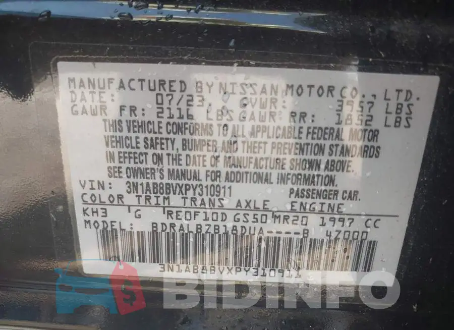 3N1AB8BVXPY310911 Photo# 9