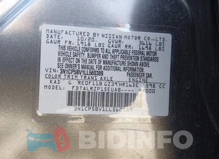 3N1CP5BV1LL560389 Photo# 9