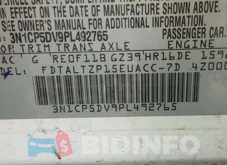 3N1CP5DV9PL492765 Photo# 9