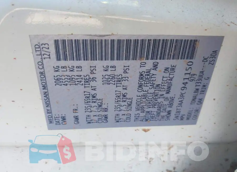 5N1BT3AA3PC941150 Photo# 9