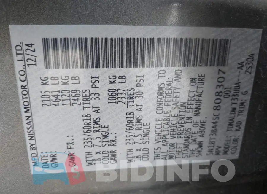 5N1BT3BA4SC808307 Photo# 9