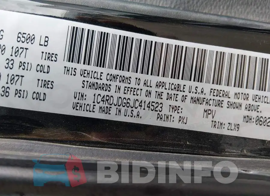 1C4RDJDG6JC414523 Photo# 9