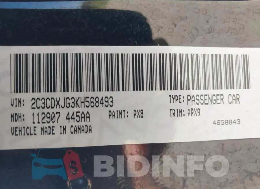 2C3CDXJG3KH568493 Photo# 9