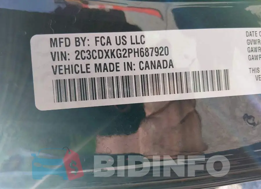 2C3CDXKG2PH687920 Photo# 9