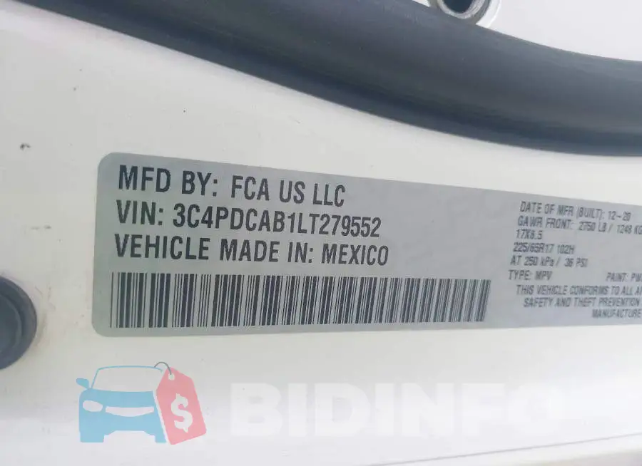 3C4PDCAB1LT279552 Photo# 9