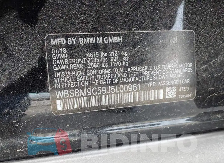 WBS8M9C59J5L00961 Photo# 9