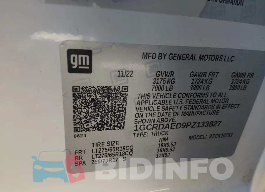 1GCRDAED9PZ133827 Photo# 9