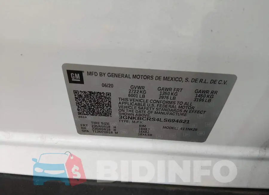3GNKBCRS4LS694821 Photo# 9