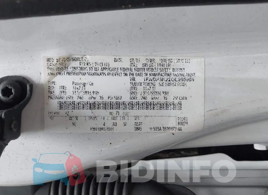 1FADP3K22GL205959 Photo# 9