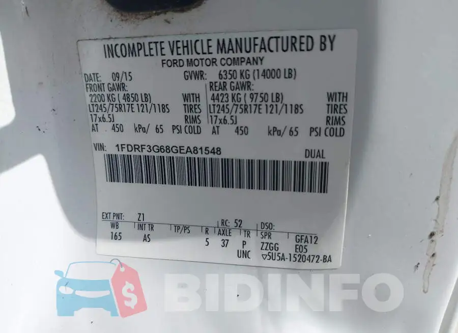 1FDRF3G68GEA81548 Photo# 8