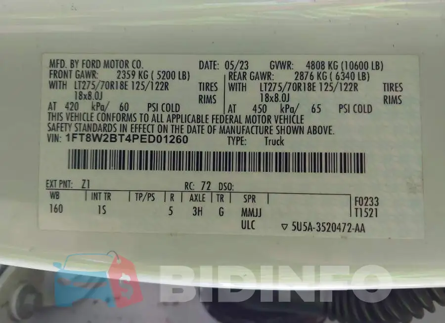 1FT8W2BT4PED01260 Photo# 8