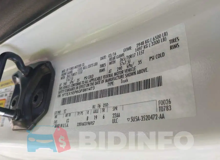 1FTEX1EP6GFB61473 Photo# 9