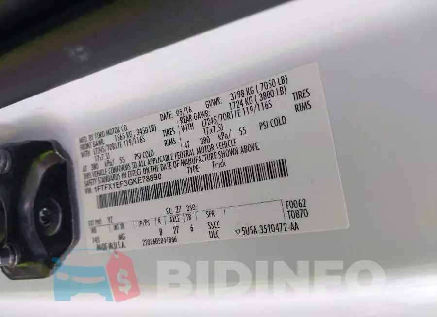 1FTFX1EF3GKE78890 Photo# 9