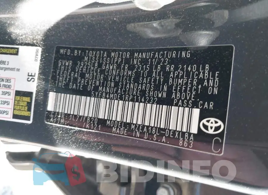 5YFB4MDE1RP114232 Photo# 9