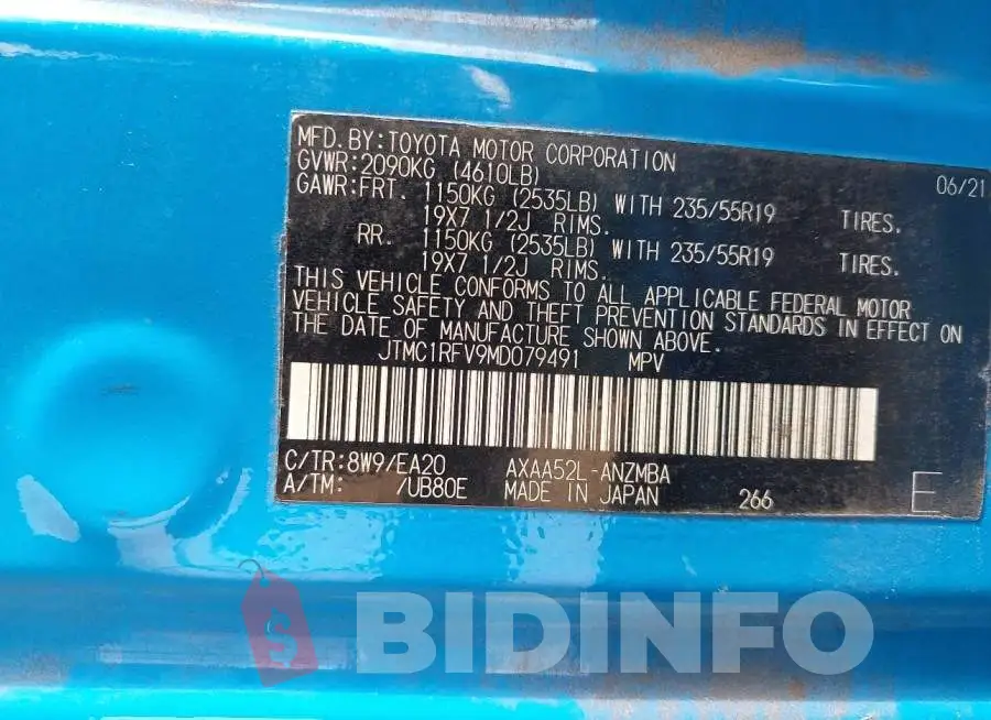 JTMC1RFV9MD079491 Photo# 9