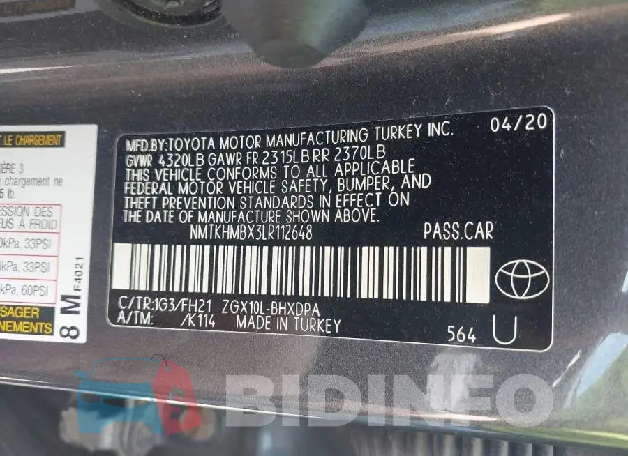 NMTKHMBX3LR112648 Photo# 9
