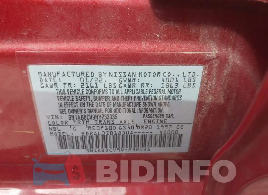 3N1AB8CV9NY232035 Photo# 9