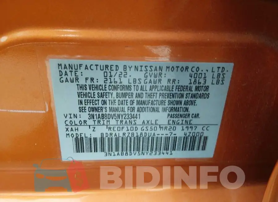 3N1AB8DV5NY233441 Photo# 9