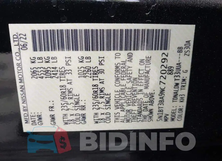 5N1BT3BA9NC720292 Photo# 9