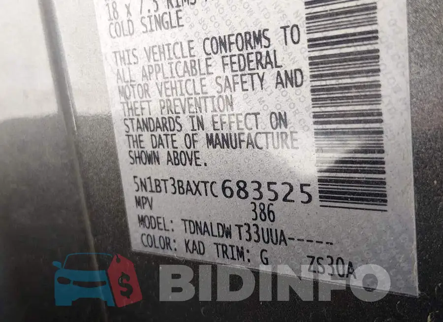 5N1BT3BAXTC683525 Photo# 9