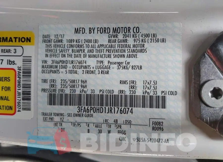 3FA6P0HD1JR176074 Photo# 9