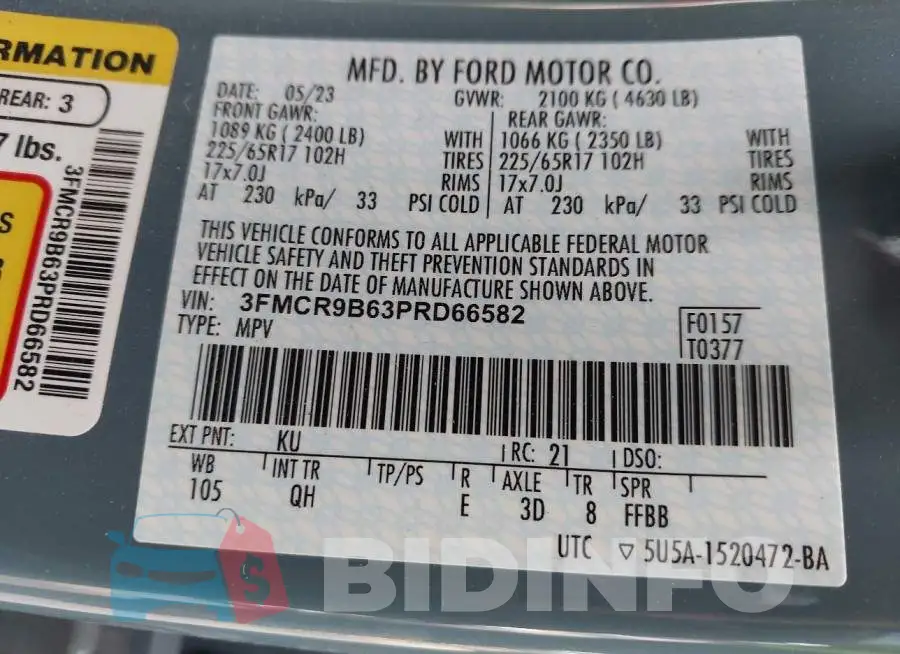 3FMCR9B63PRD66582 Photo# 9